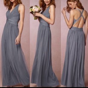 Hitherto (BHLDN) Edith Dusty Blue bridesmaid gown